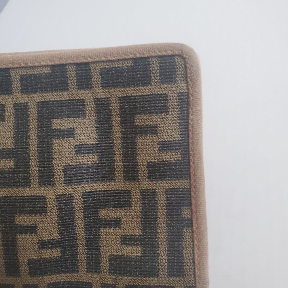 Vintage Fendi Zucca Clutch FF Monogram Brown Pouch Bag Logo Classic 1980's - Picture 9 of 16